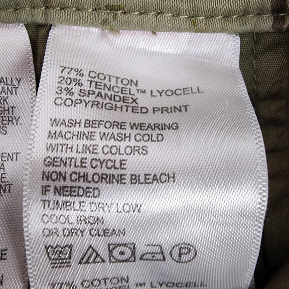 Tommy Bahama Don't Leaf Me Now Boracay Slim Boyfriend Pants Olive Size 4 - Picture 15 of 16